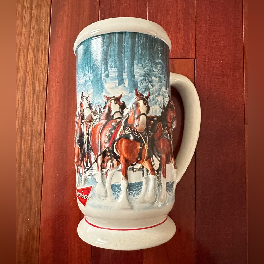 NWT Anheuser-Busch Budweiser Collectible Ceramic Holiday 2007 Stein Unus…